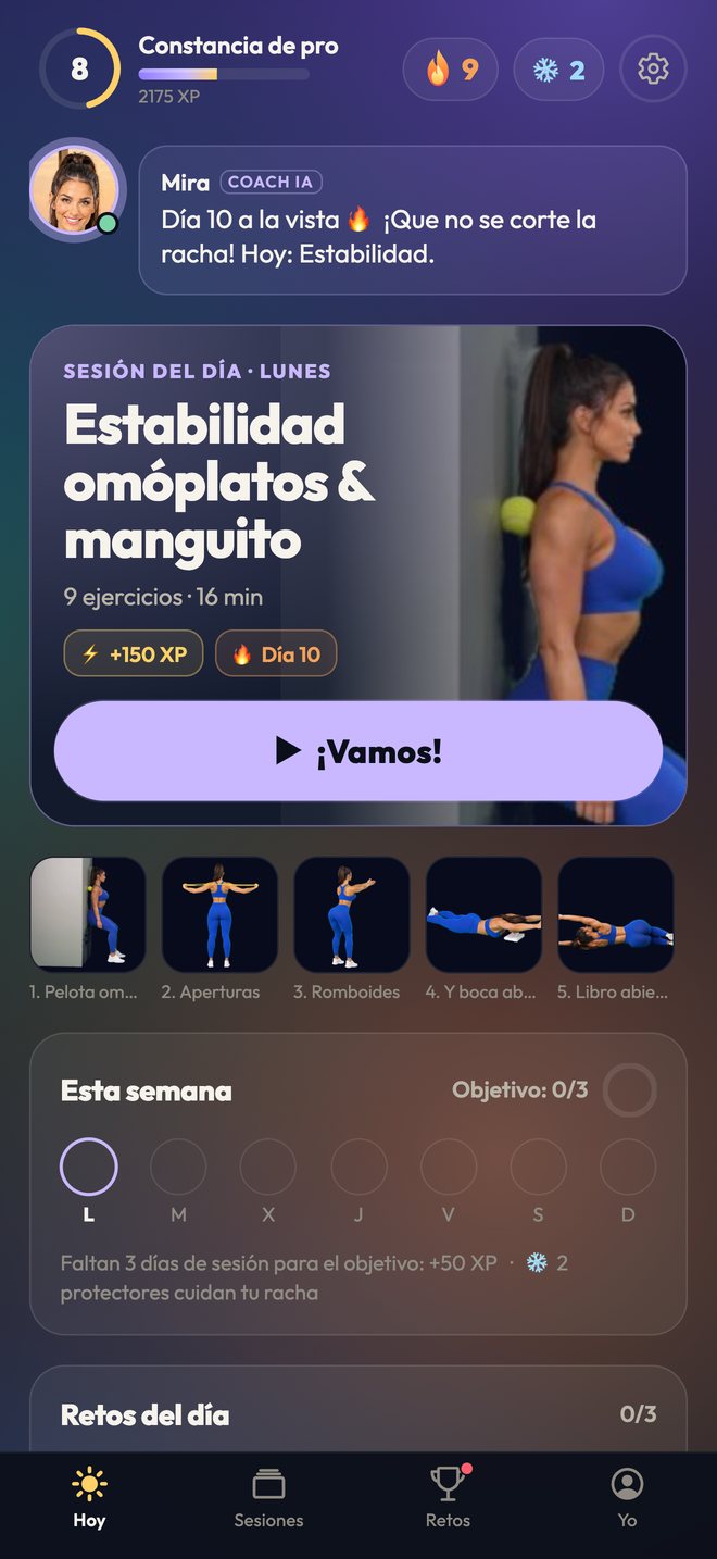 El inicio de Renfort: la sesión del día, Mira y la semana