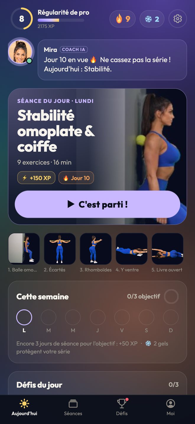 L’accueil de Renfort : la séance du jour, Mira et la semaine