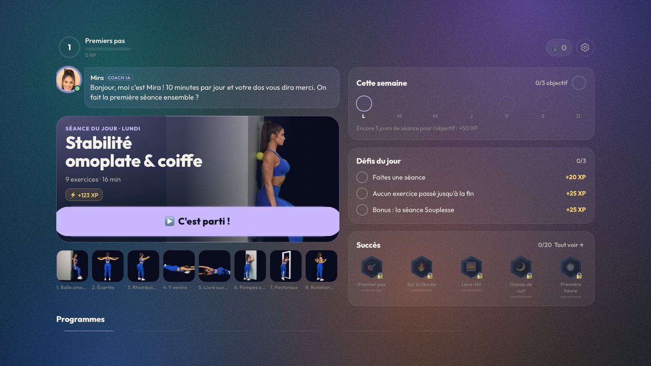 L’app Renfort sur Apple TV : la séance du jour sur grand écran